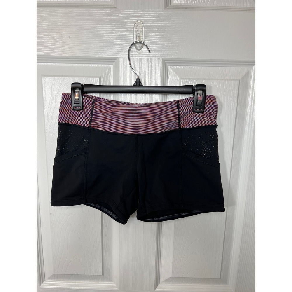 Lululemon Run Shorty Short Black Multy Women's Size 8